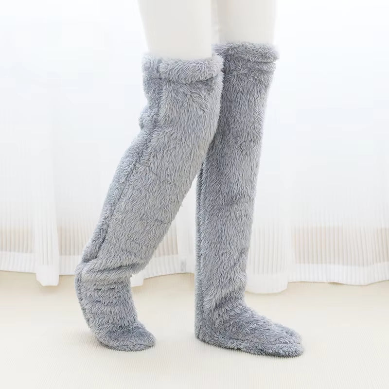 Autumn and Winter Children'S Plush Fashion Cute Boys and Girls Warm Knee Support Comfortable High Socks