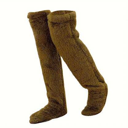 Autumn and Winter Children'S Plush Fashion Cute Boys and Girls Warm Knee Support Comfortable High Socks